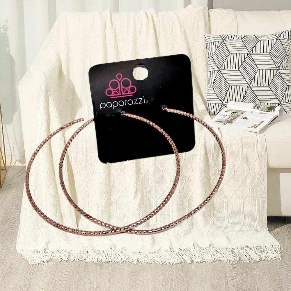 Paparazzi Earrings Copper Large Hoop Earrings